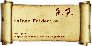 Hafner Friderika névjegykártya